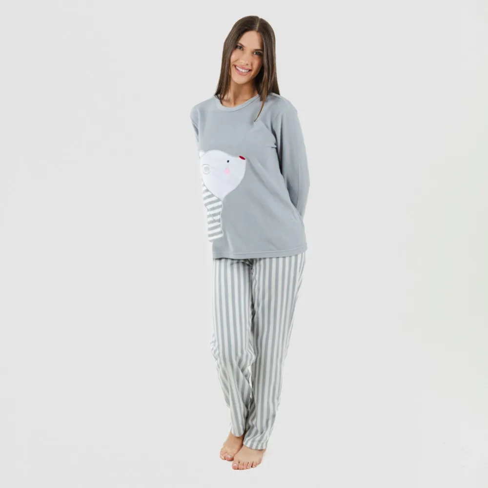 Pijama polar Oso polar gris plomo