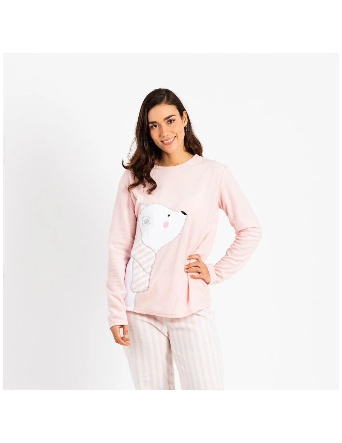 Pijama polar Oso polar rosa