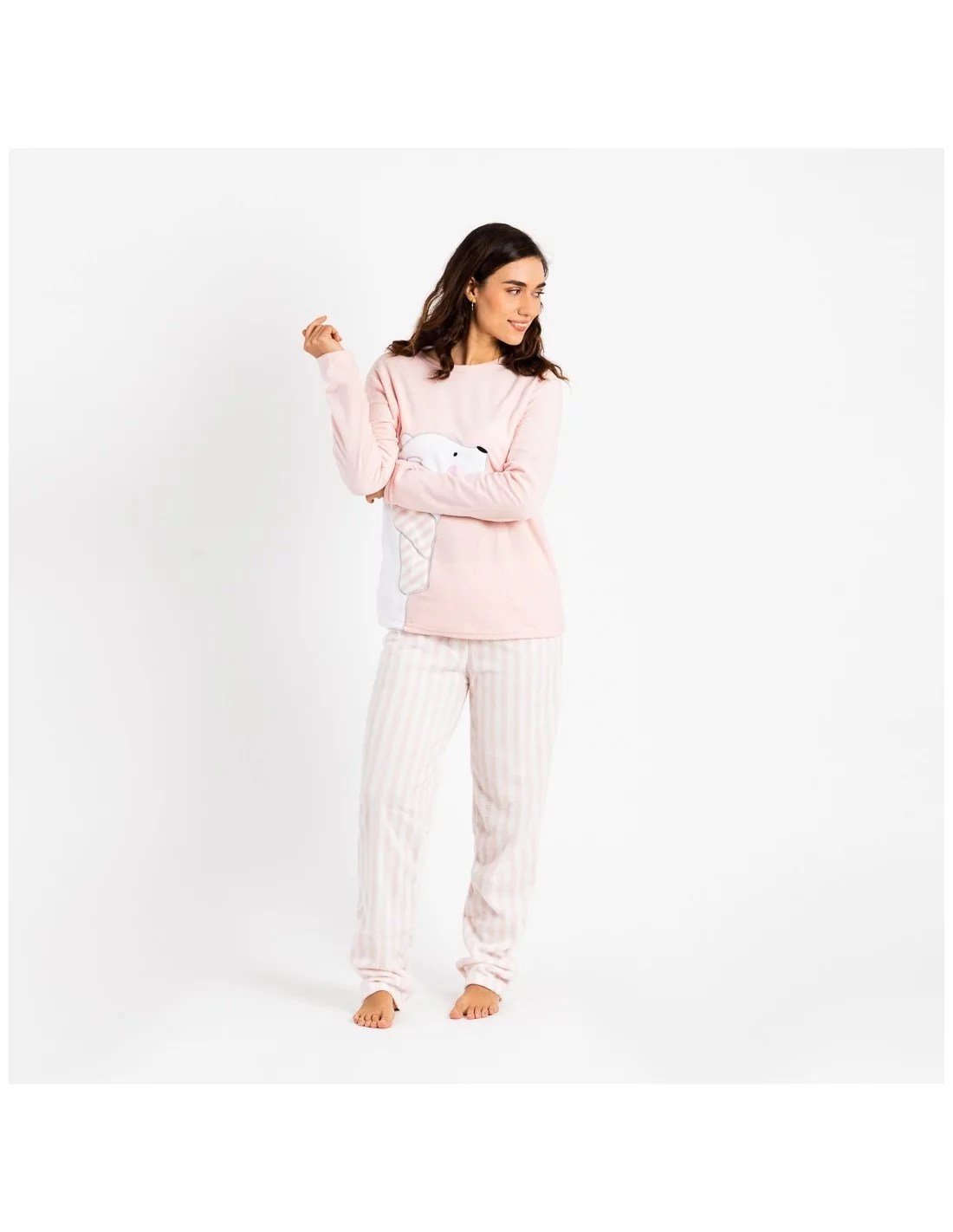 Pijama polar Oso polar rosa