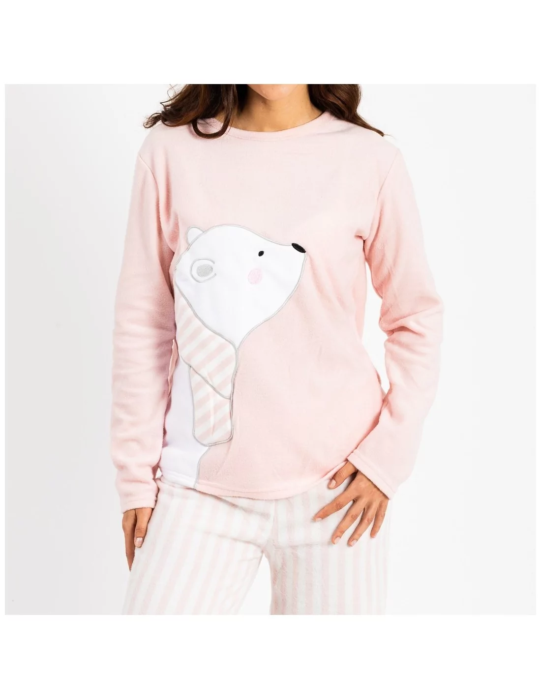 Pijama polar Oso polar rosa