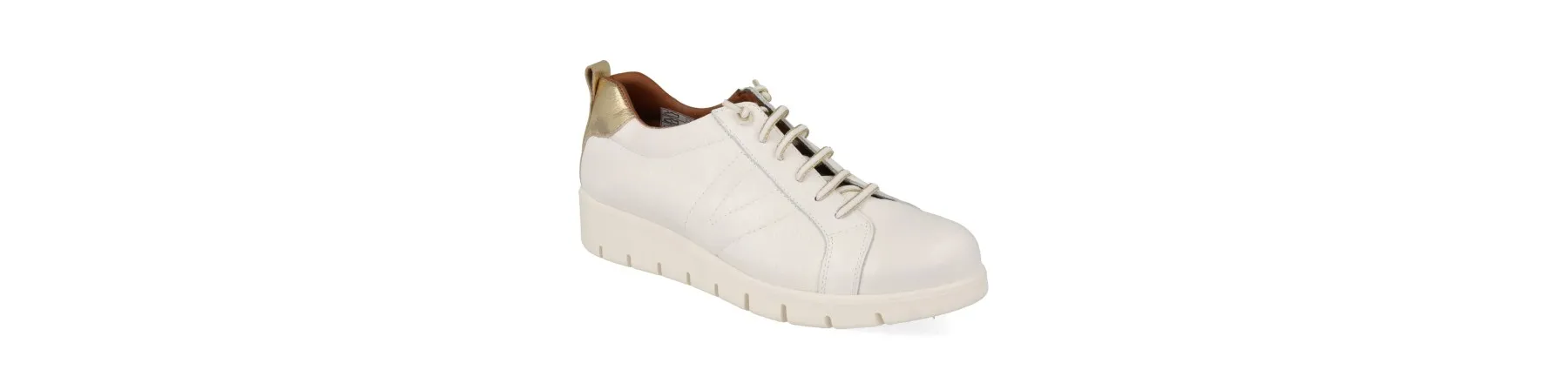 REBAJAS ZAPATILLAS BLANCAS de VESTIR MUJER PIEL MOD. YUKIRO BLA