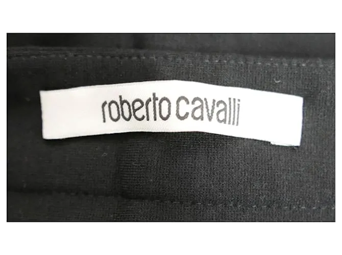 Roberto Cavalli Pantalón negro con bolsillo con cremallera 