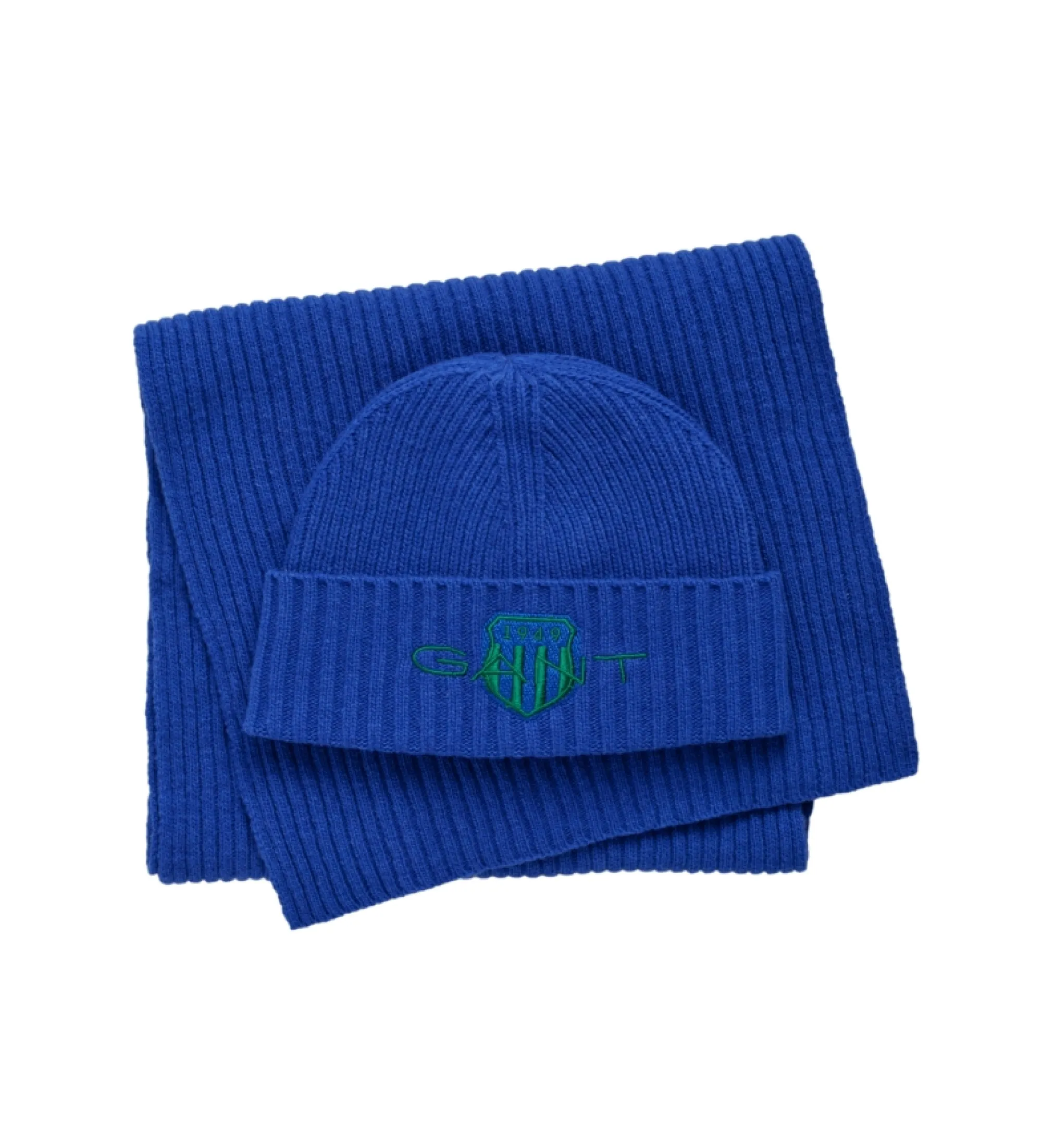 Set de regalo con gorro y bufanda azul