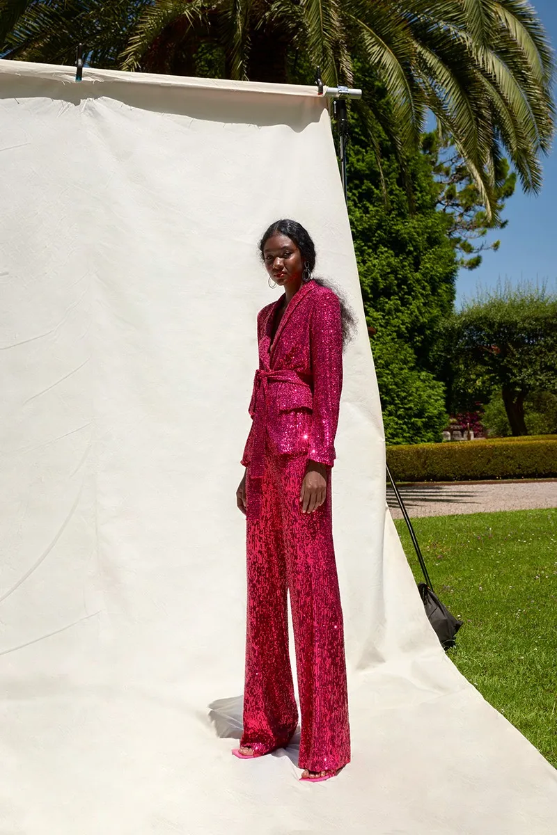 Traje  chaqueta lentejuelas rosa fuerte Ciudad Real