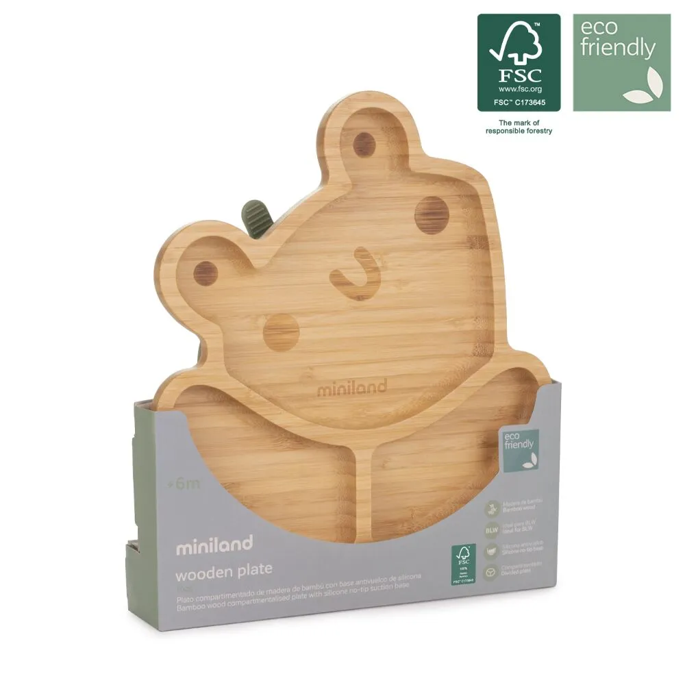 Vajilla wooden plate frog miniland