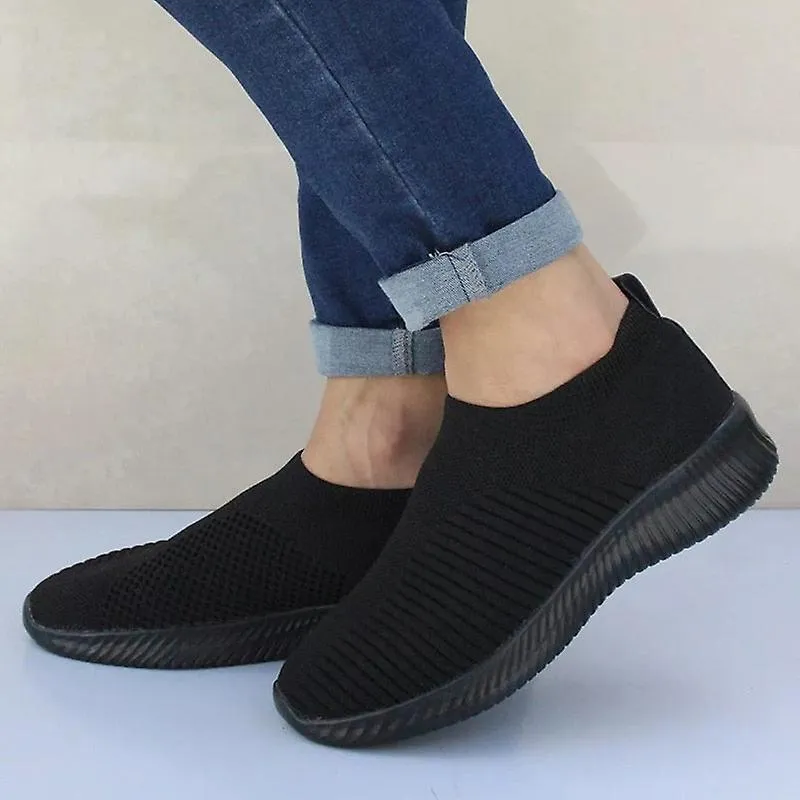 Vulcanize suave, zapatos casuales planos deslizantes