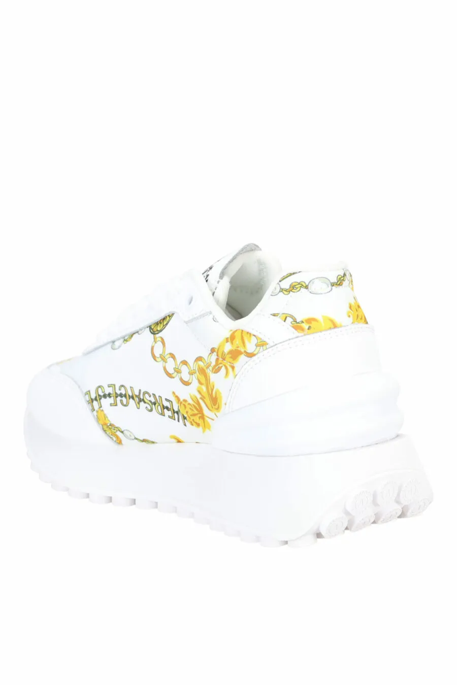 Zapatillas blancas con estampado barroco y plataforma