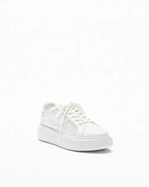 Zapatillas blancas Karl Lagerfeld Maxi Kup Shoji Fan Lace Blanco