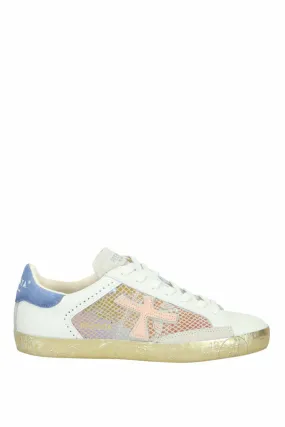 Zapatillas blancas multicolor y suela dorada Stevend 6666