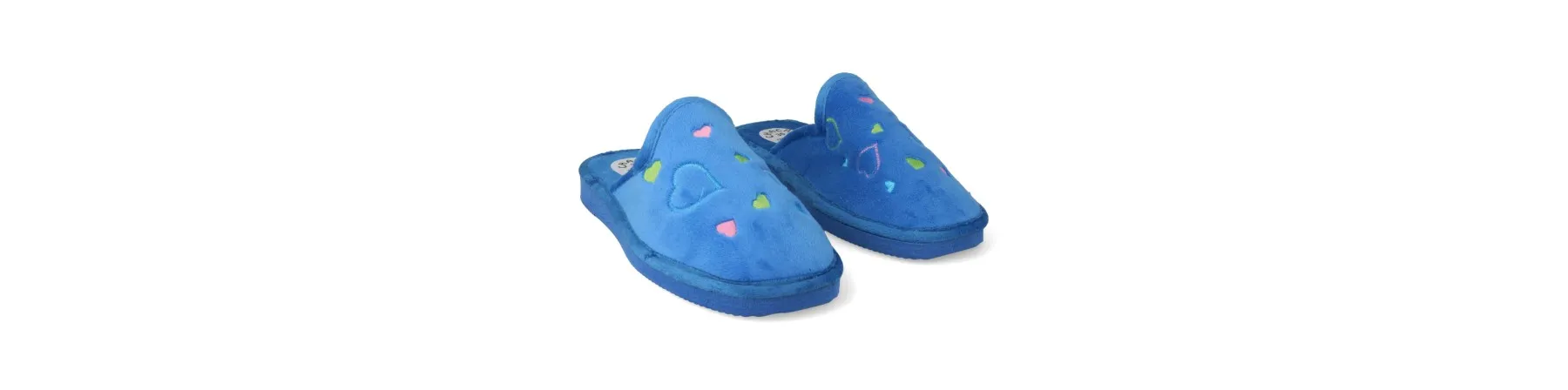 ZAPATILLAS DE CASA ABIERTA MUJER MOD. CORAZON AZUL